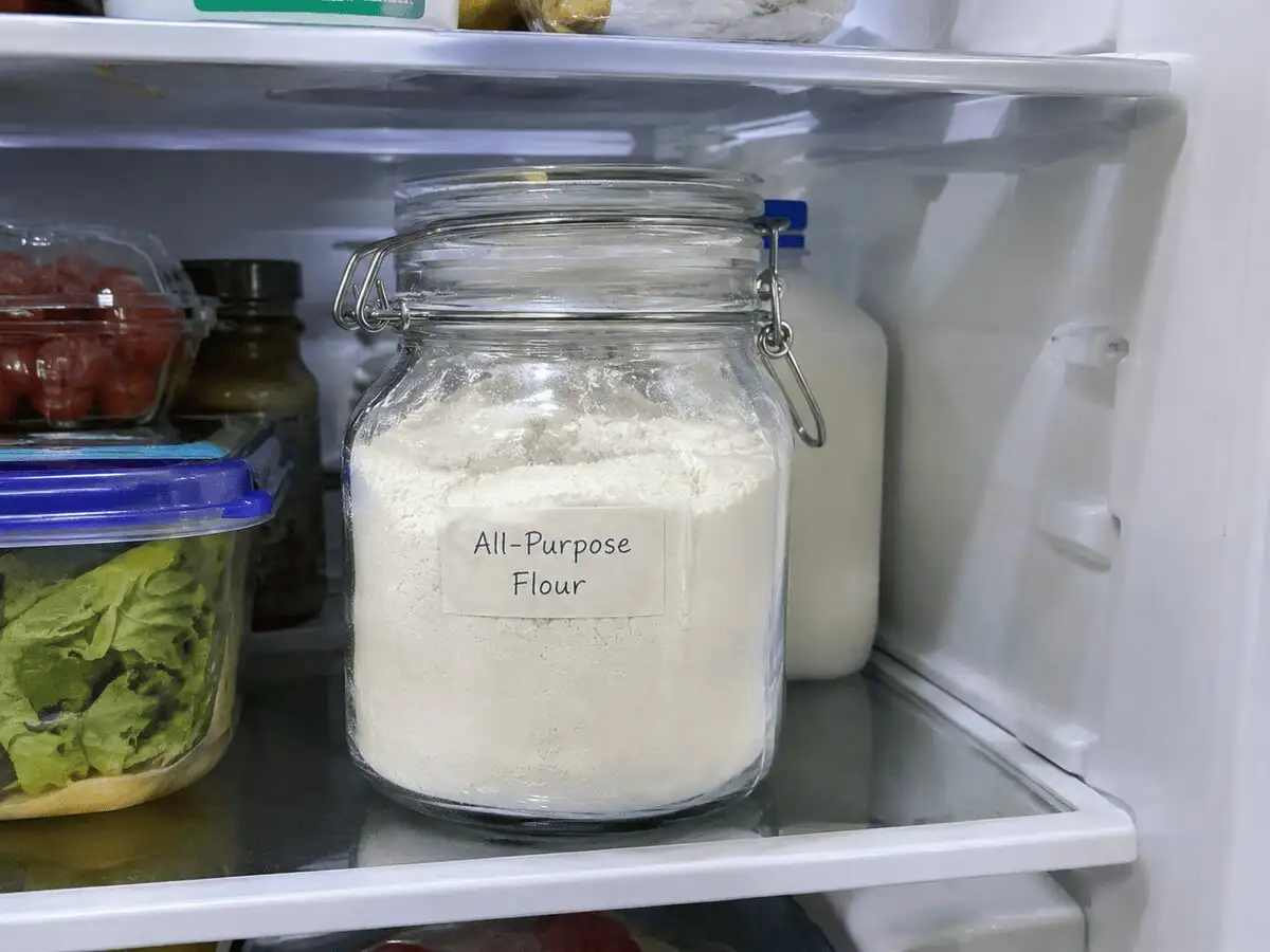 Using flour straight from the fridge? Let it warm to room temperature first; cold flour can change how baking powder and yeast work once you start baking 