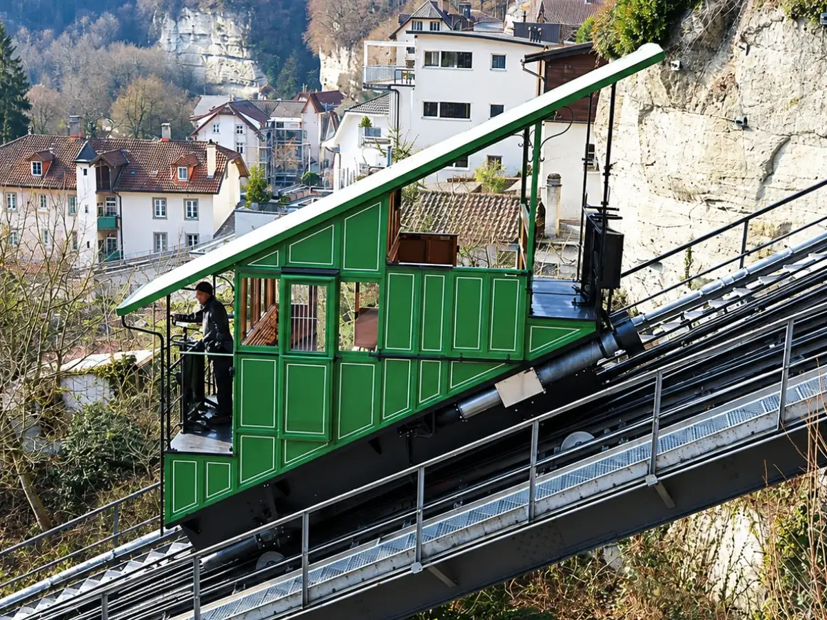 In 1899, a Swiss city built a railway powered by wastewater; wastewater makes one car heavy enough to pull the other uphill without using a motor 