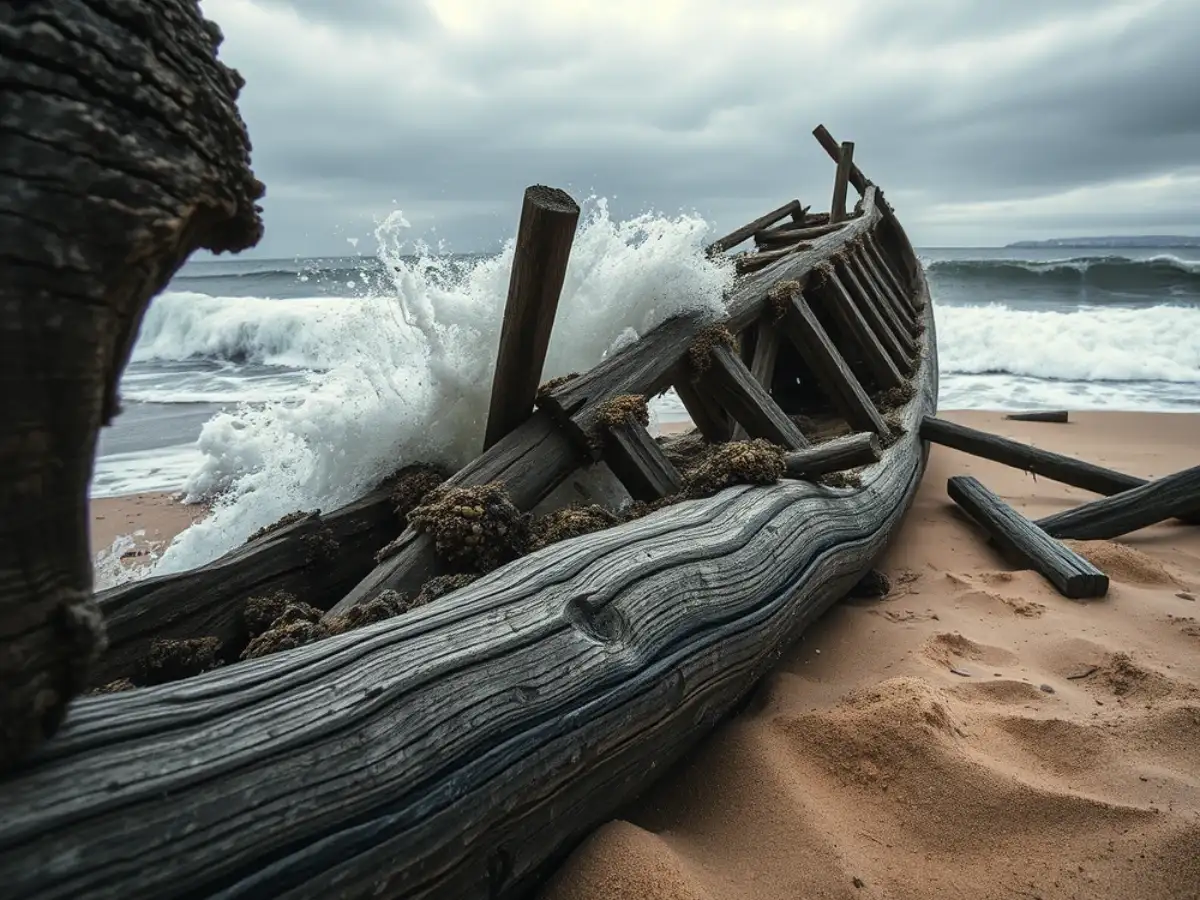 In 1884, a ship disappeared near Nantucket after a powerful winter storm. More than a century later, another major storm has brought part of the shipwreck back to the surface 