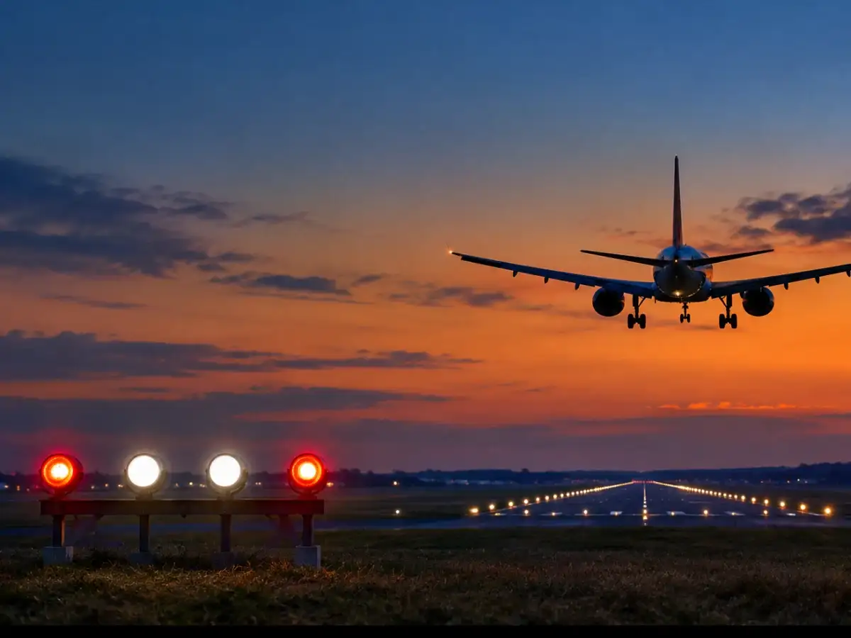 Those red and white lights beside US runways tell pilots if they're coming in too high or too low; seeing 2 red and 2 white means the approach is on target 