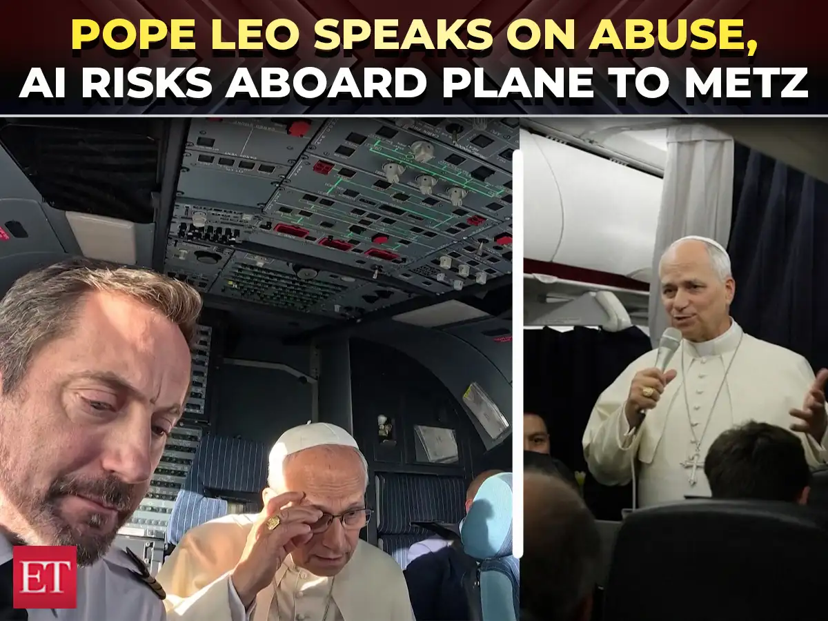 Pope Leo XIV visits plane cockpit en route to Metz; opens up on church abuse, AI risks and more 
