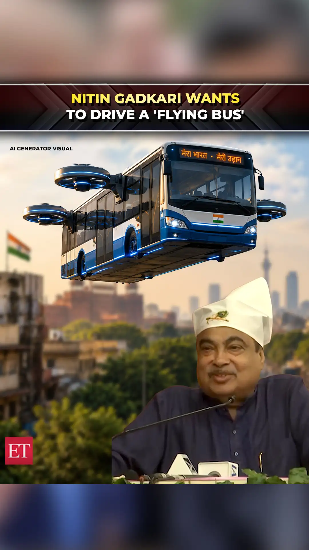 ‘Udti Bus Chalana Chahta Hu…’: Nitin Gadkari talks about flying bus innovation 
