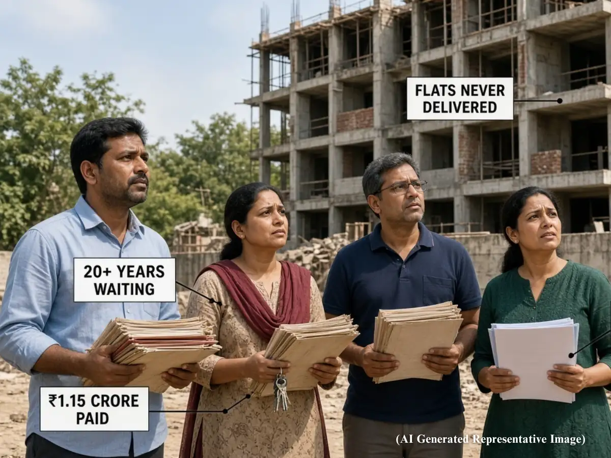 Bengaluru homebuyers paid Rs 1.15 crore, waited over 20 years without possession; builder ordered to pay Rs 1.51 crore including full refund with 9% interest 