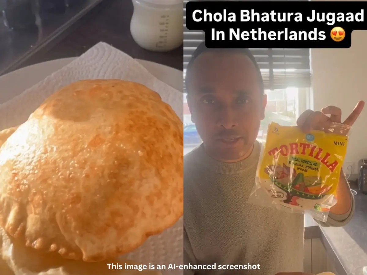 Chole bhature hack: Netherlands man craving desi food finds jugaad to make it without kneading dough; internet divided over the final result 