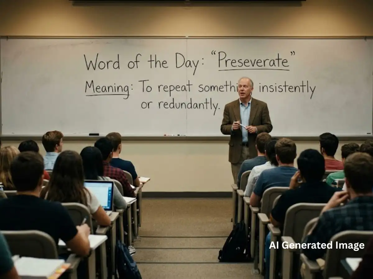 Word of the Day: Perseverate meaning, examples, pronunciation, origin and common usage 