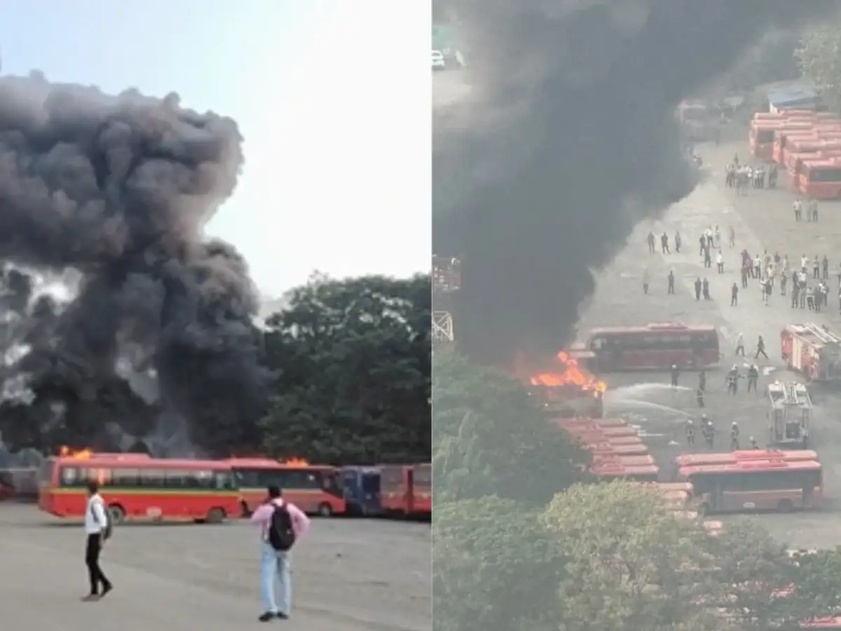 10 buses destroyed in major fire at BEST's Anik depot 
