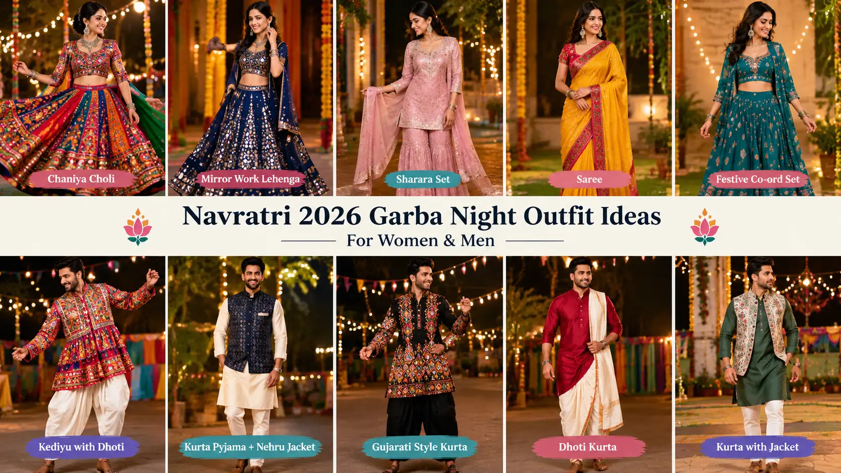 Navratri 2026 Outfit Guide: What to Wear for Garba, Dandiya, Puja & Family Events