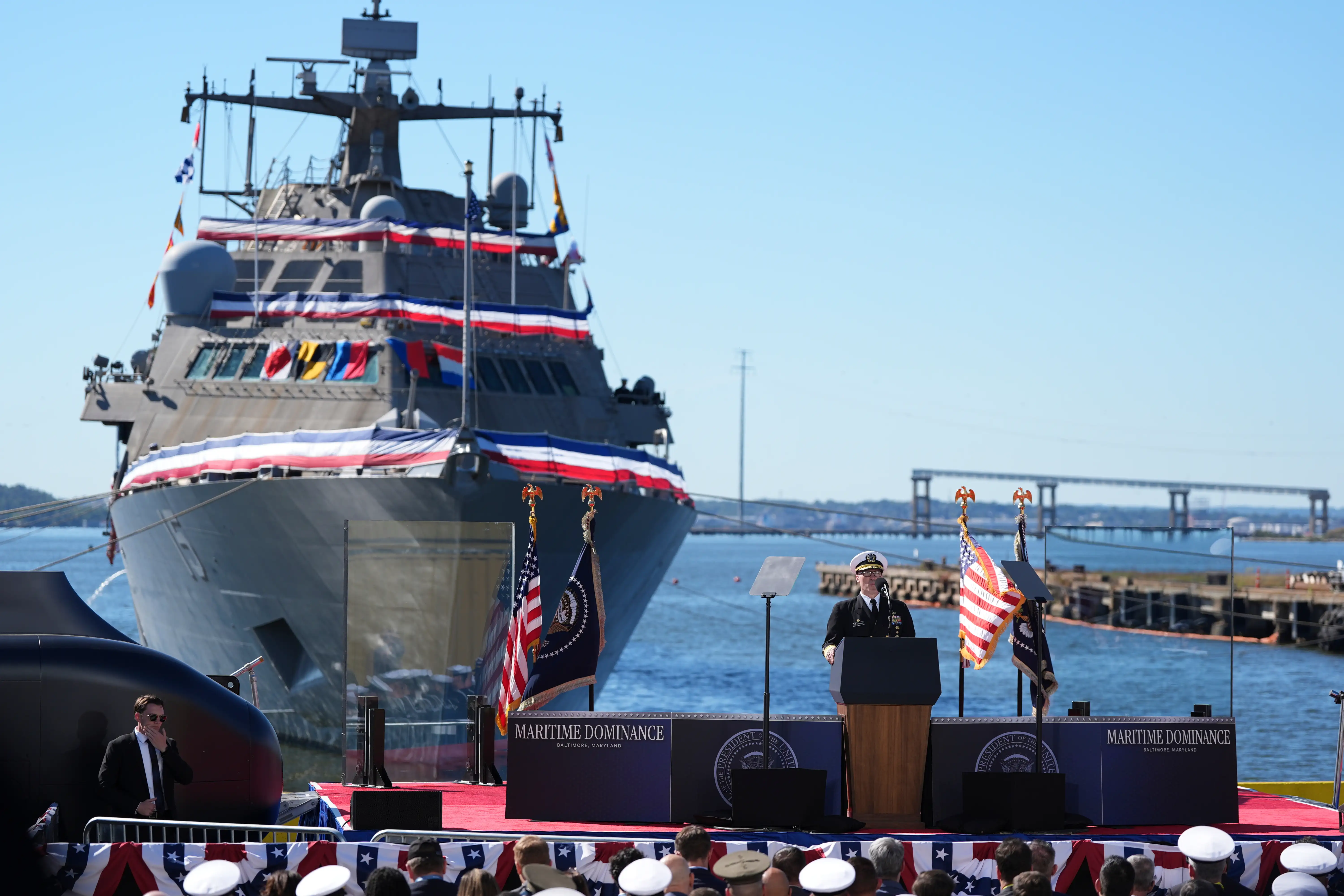 Trump highlights a big new defense project in Maryland, a blue state whose governor won't be there 
