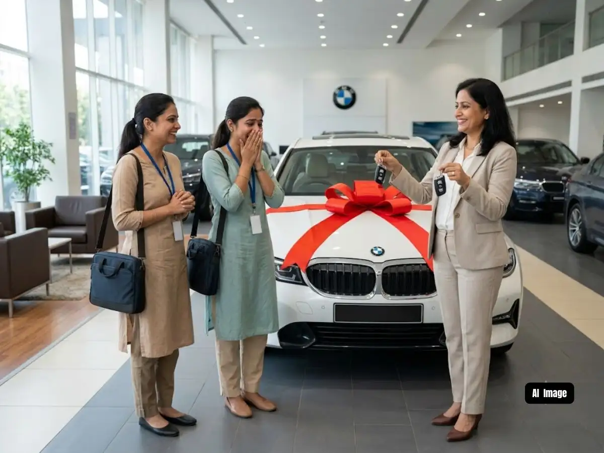 Owner sees 2 employees coming to work on two wheeler in harsh winter, gifts Rs 45 lakh BMWs to them 