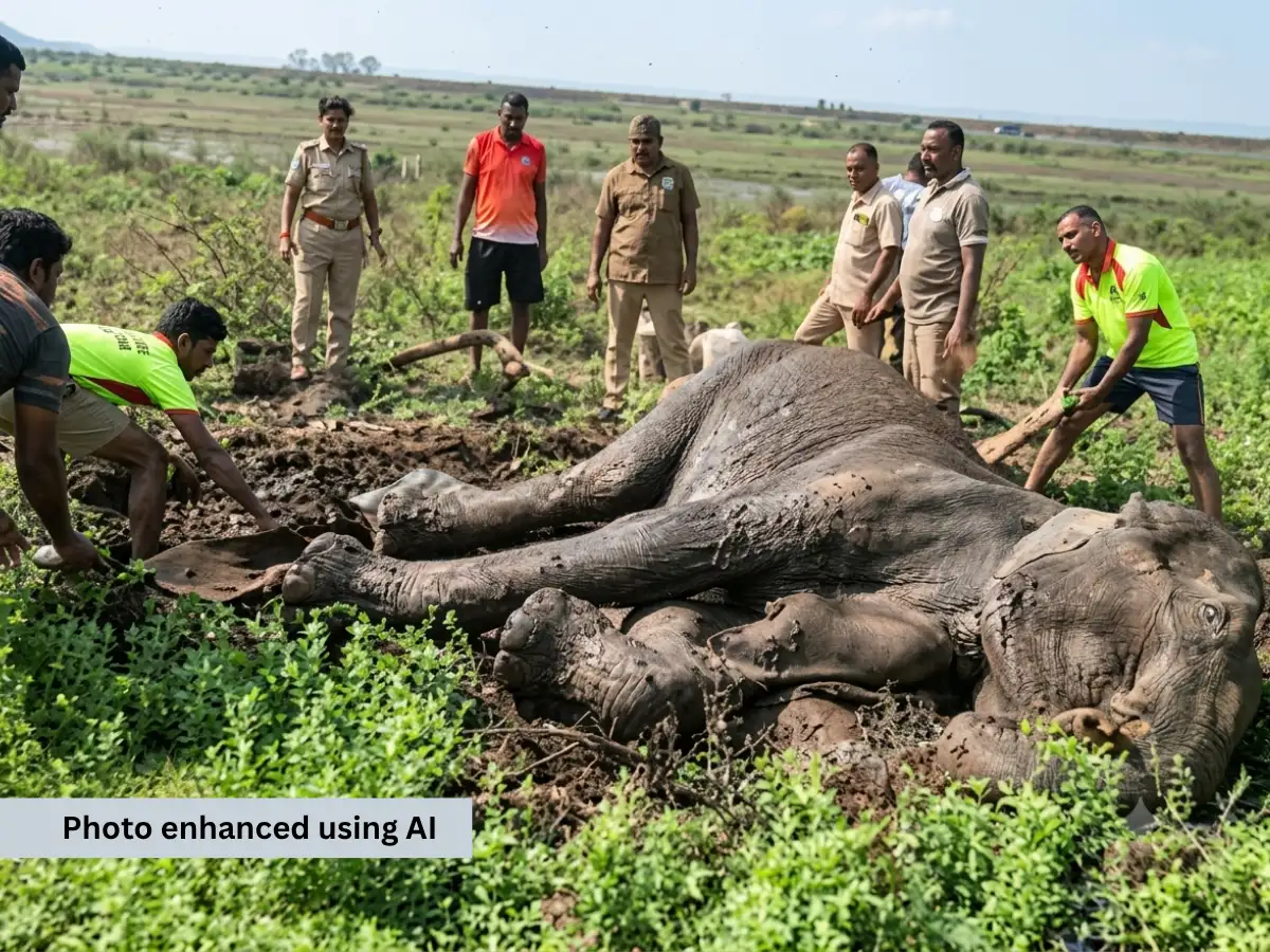 Water shortage in Tamil Nadu forests drives elephant to dam for a drink, but she gets trapped in slush; rescue operation delayed 