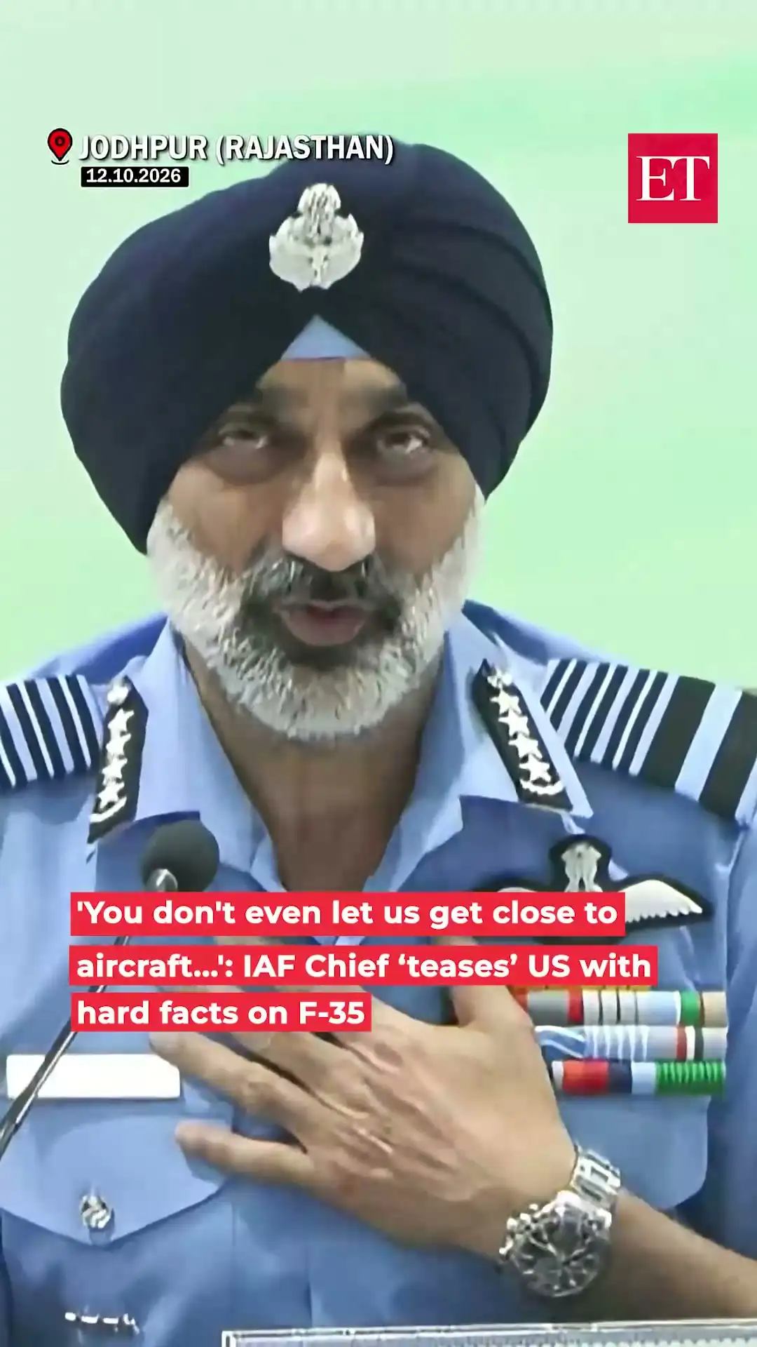 'You don't even let us get close to aircraft...': IAF Chief ‘teases’ US with hard facts on F-35 