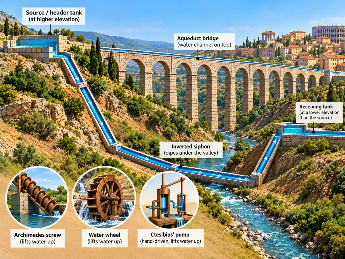 How did ancient Roman engineers make water flow uphill? The ingenious technology behind their aqueducts