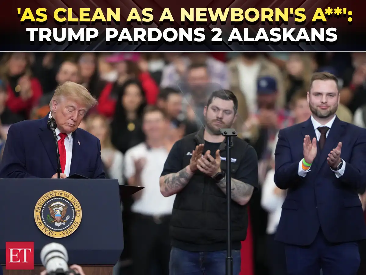 'This means the world to us!': Trump delivers dramatic onstage pardon to two Alaska truckers 