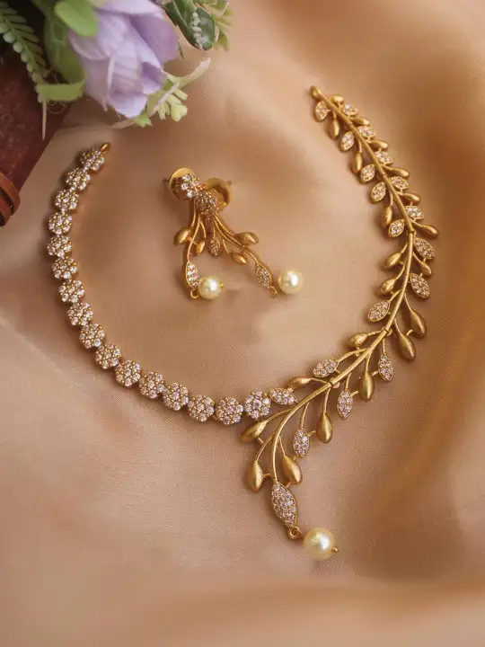 Image for TEEMEX-Gold-PlatedStone-StuddedJewellerySet