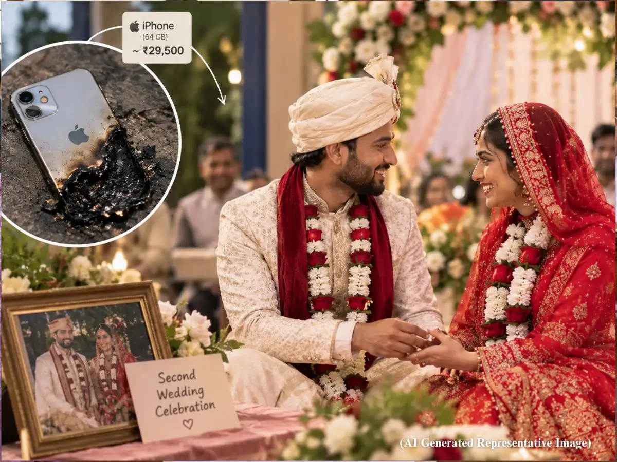 Man marries wife second time after his iPhone overheats and bursts deleting wedding album, court orders Rs 70,000 compensation 