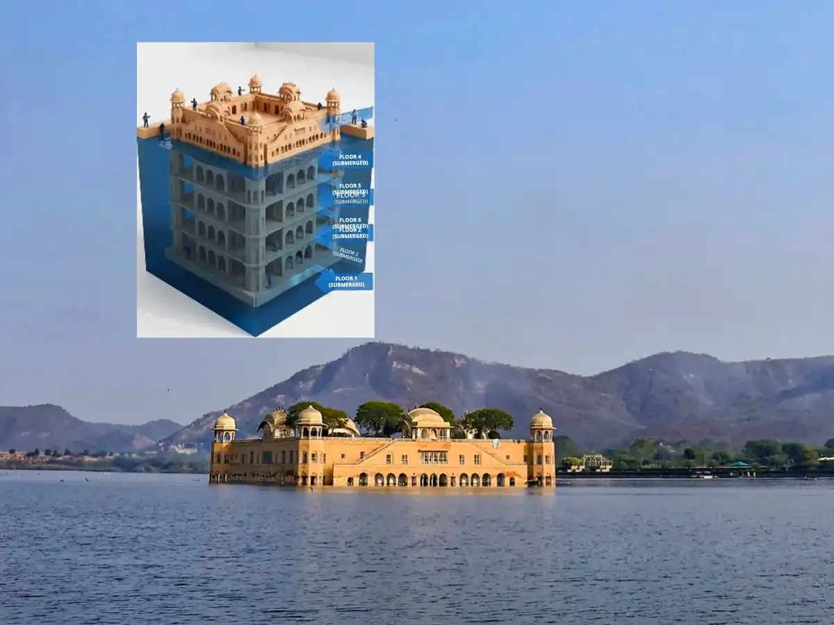 This 250-year-old Indian palace has four floors underwater, only one floor remains visible 