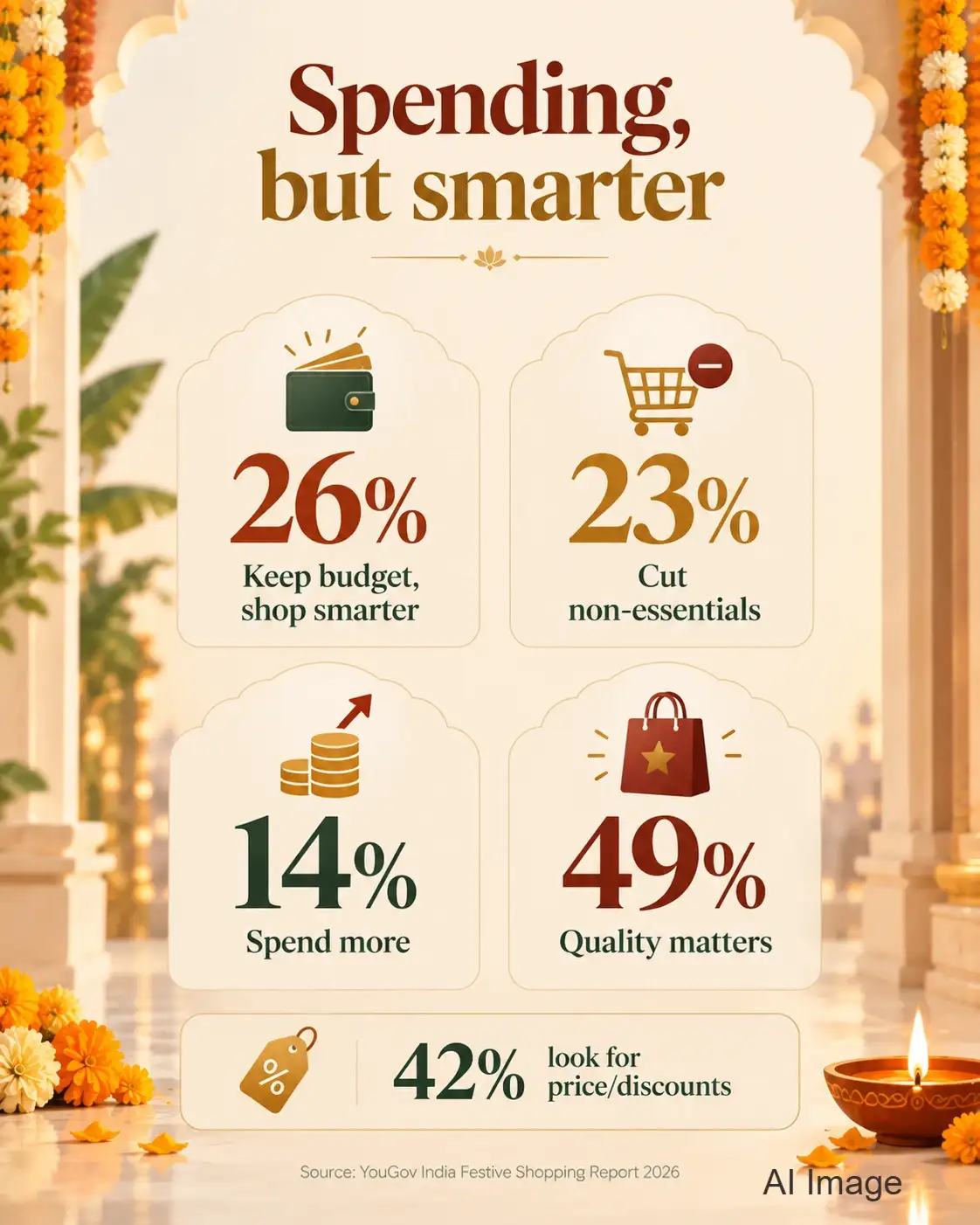 Survey based consumer intentions on how they will be spending this festive season