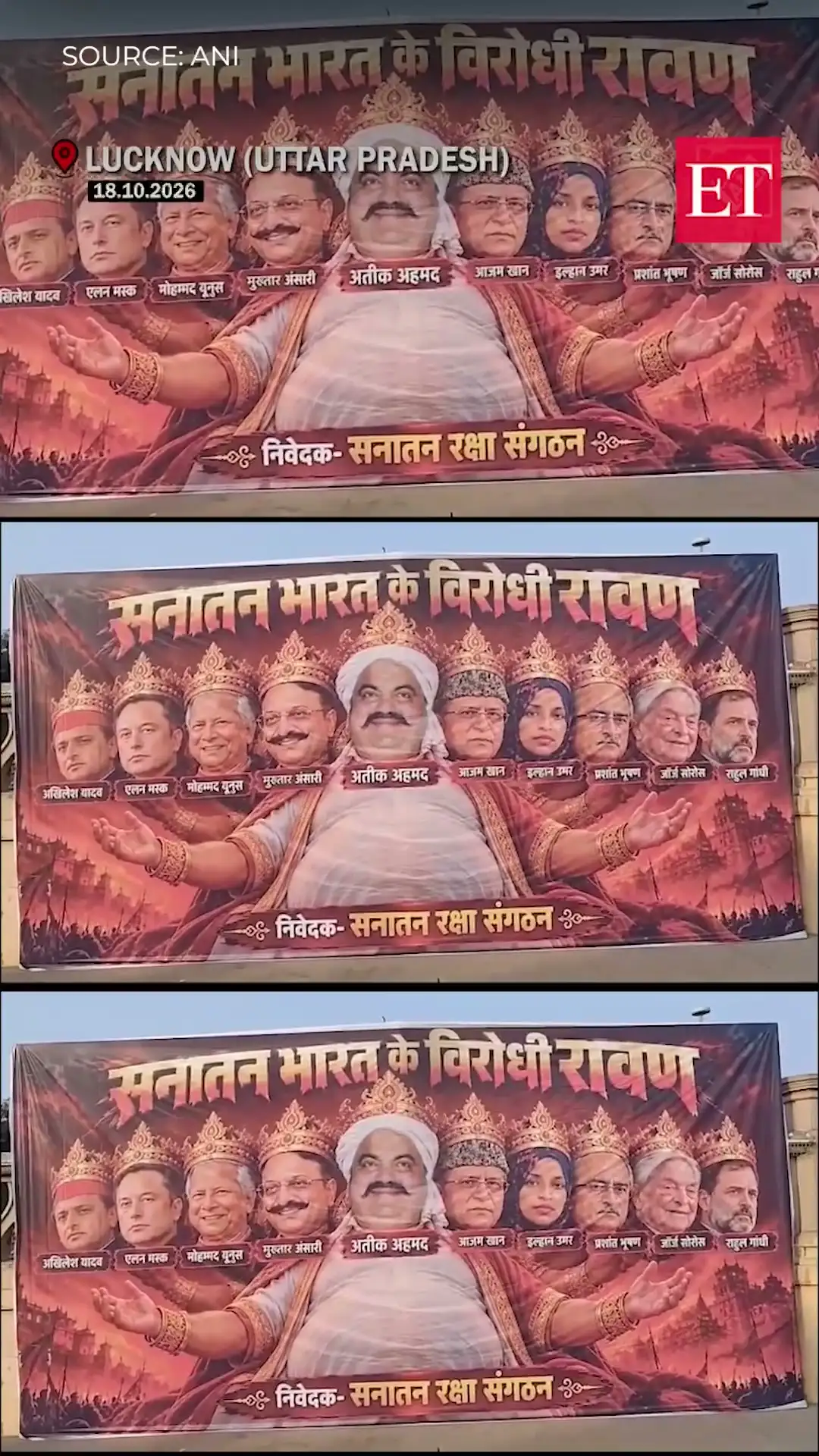 ‘Sanatan Bharat Ke Virodhi Ravan’ posters featuring Rahul, Akhilesh, Elon Musk put up across Lucknow 
