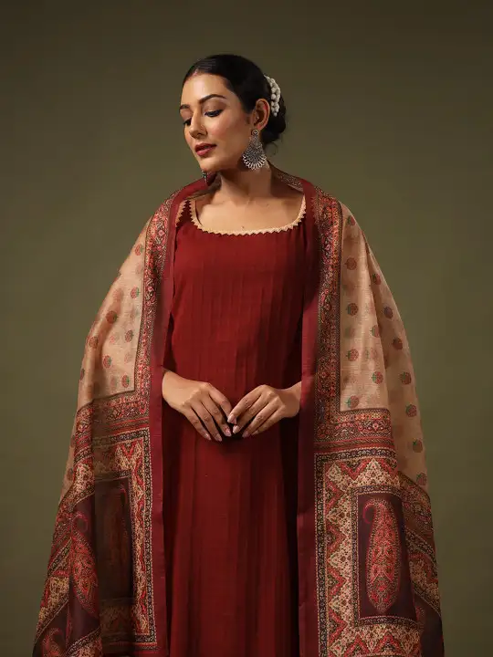 Image for Anayna-WomenPureCottonKurtawithTrousers%26amp%3BDupatta