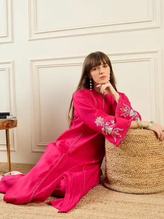 Image for IndoEra-WomenMagentaKurtaSets