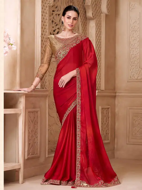 Image for Allaboutyou-EthnicMotifsEmbroideredSatinHeavyWorkSaree