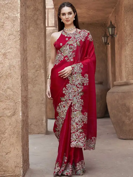 Image for TikhiImli-WomenEmbroideredSaree
