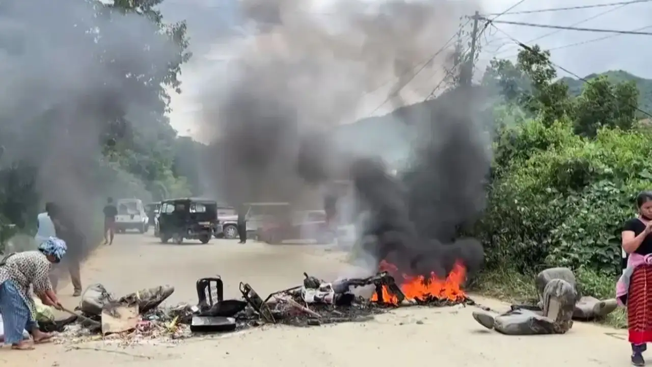 Pilong village in Manipur’s Kamjong district burnt down 