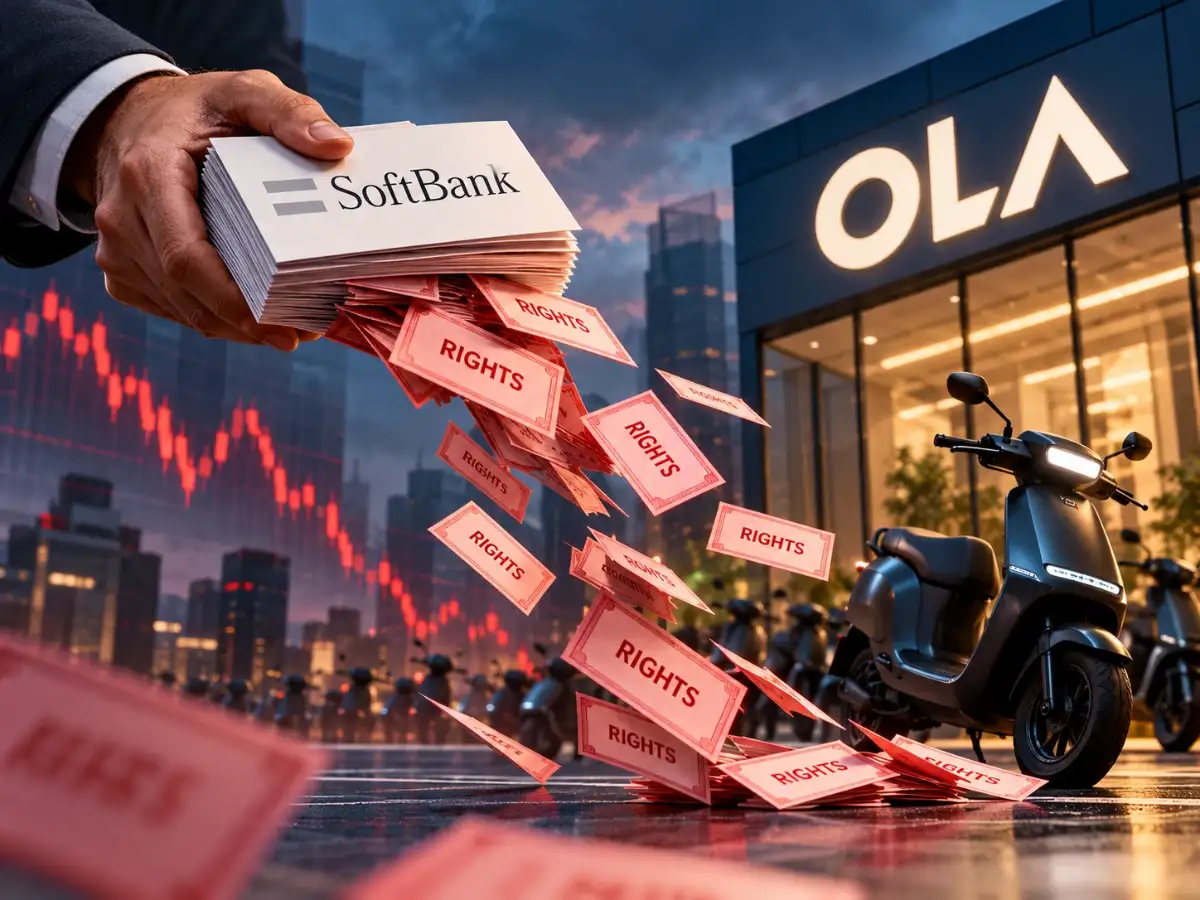 SoftBank sells 1.21 crore Ola Electric rights entitlements as EV maker seeks to raise Rs 1,000 crore