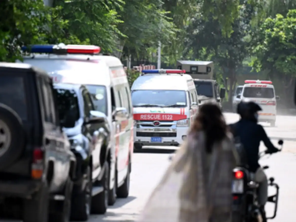 Oxygen cylinder explodes inside ambulance, killing at least 10 in Pakistan 