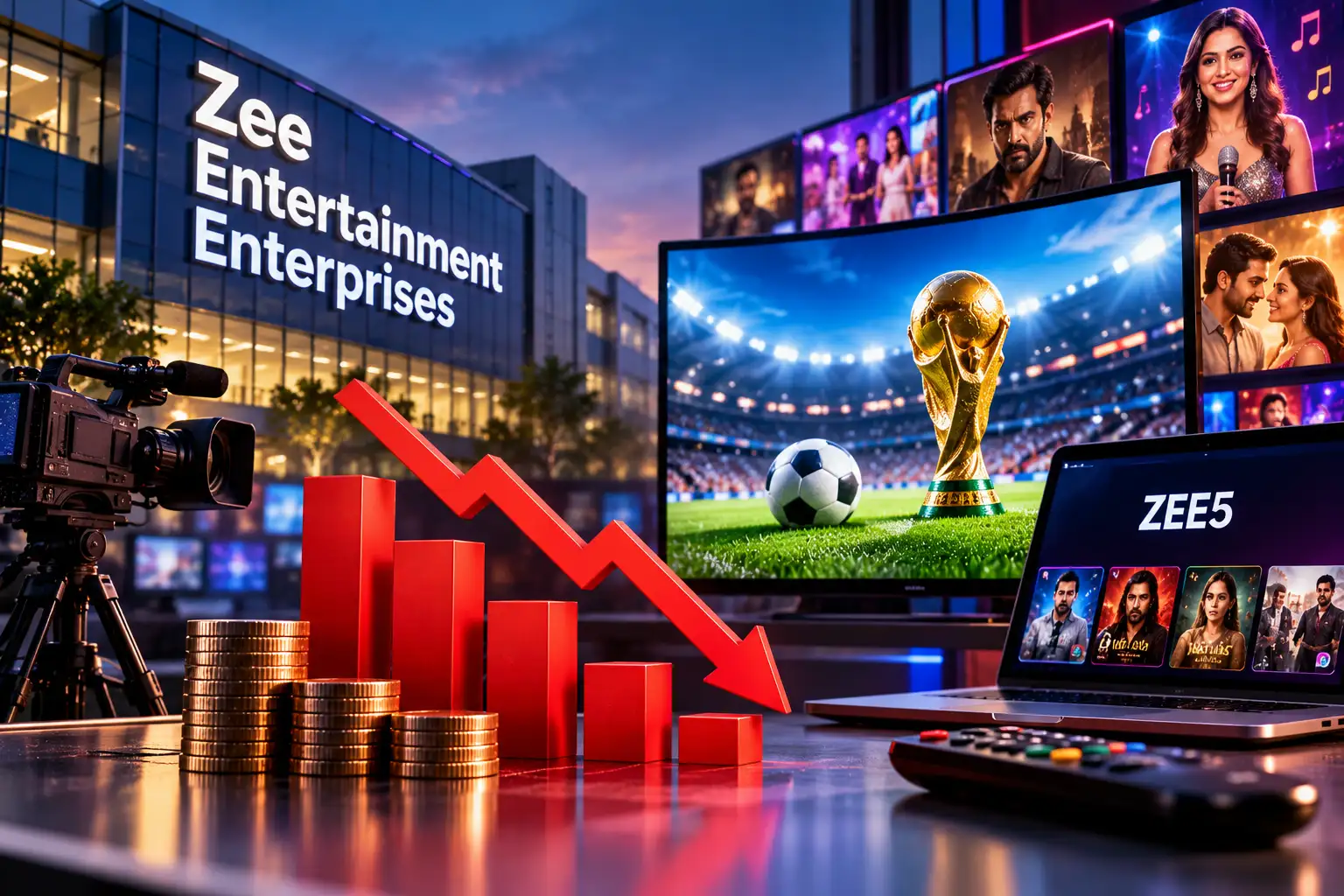 ZEE profit sinks 40% YoY in Q2, but revenue rises on FIFA subscription growth