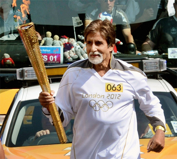 amitabh bachchan Amitabh Bachchan carries Olympic torch in London