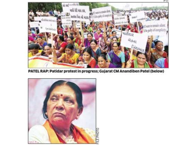 Gujarat Cm Anandiben Patel In A Fix As Patels On Warpath For Reservation The Economic Times