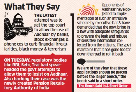 Supreme Court refuses to modify its order on use of Aadhaar card - The ...