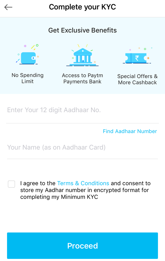 paytm app for merchant to do kyc form