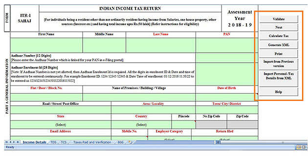 Itr E Filing E Filing Income Tax Return How Individuals Can Upload Any Itr Using Excel Utility