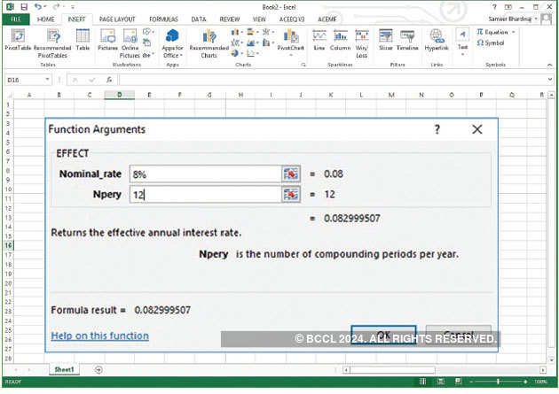How To Calculate Interest Rate With Compounding Using Ms Excel The Economic Times