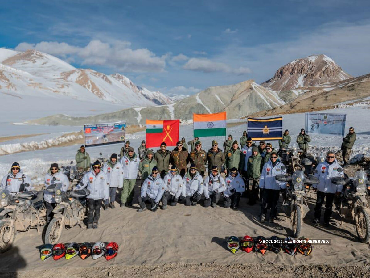 Indian Army In a first motorcycle expedition comprising of Indian Army personnel reached