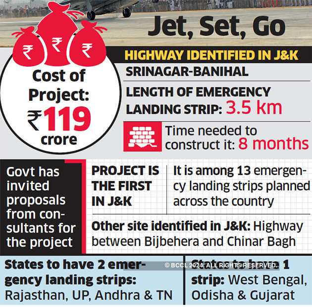 Srinagar Banihal Nh Stretch To Double Up As Landing Strip For Fighter Jets The Economic Times