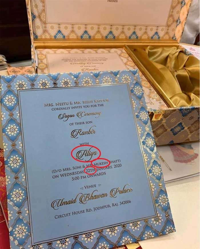 Ranbir Kapoor Alia Bhatt Wedding Card No Alia Bhatt Ranbir Kapoor Aren T Getting Married Fake Wedding Card Goes Viral Fans Can T Keep Calm The Economic Times She also committed to movie with amitabh bachchan and ranbir kapoor in ayan mukerji's fantasy film trilogy named as brahmastra. ranbir kapoor alia bhatt wedding card