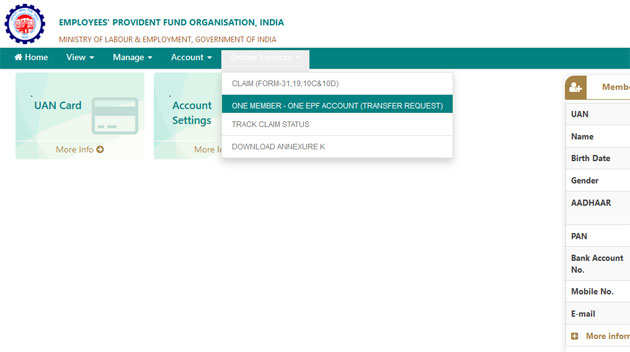 Epf Transfer Process Online How To Transfer Your Epf Account Online Employees Provident Fund Account Transfer