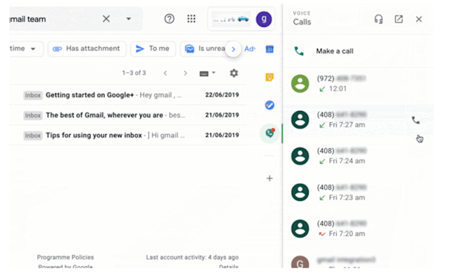 G Suite Now G Suite Subscribers Can Make And Receive Calls On Google Voice Within Gmail The Economic Times