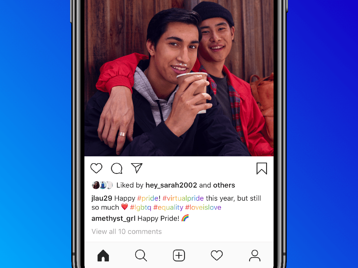 the pride month Instagram celebrates Pride Month with rainbow hashtags