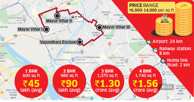 Mayur Vihar Delhi Map Realty Hot Spot Series: A Prominent Neighbourhood In East Delhi - The  Economic Times