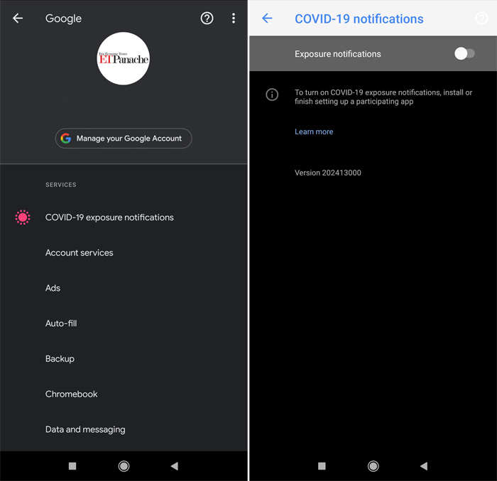 ​Covid-19 Exposure Notification feature on Android and Android-run devices.
