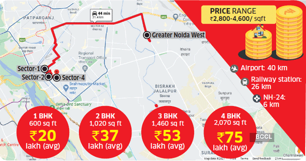 Delhi Gurgaon Noida Map Delhi Ncr Residential Property: Realty Hot Spot Series: An Affordable  Residential Location In Delhi Ncr - The Economic Times