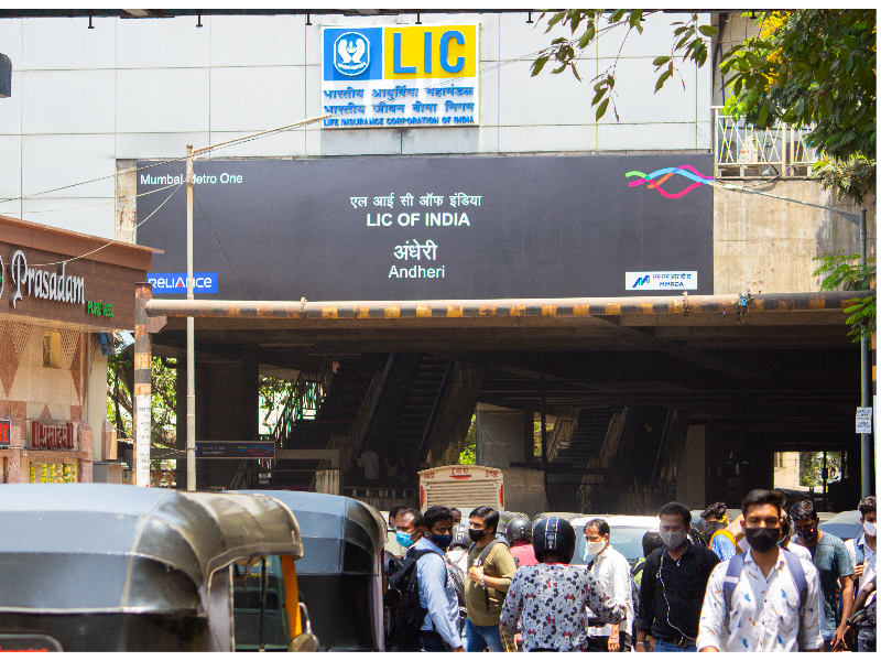 LIC's Branding Rights of Andheri Metro Station, campaign by Times OOH The Economic Times