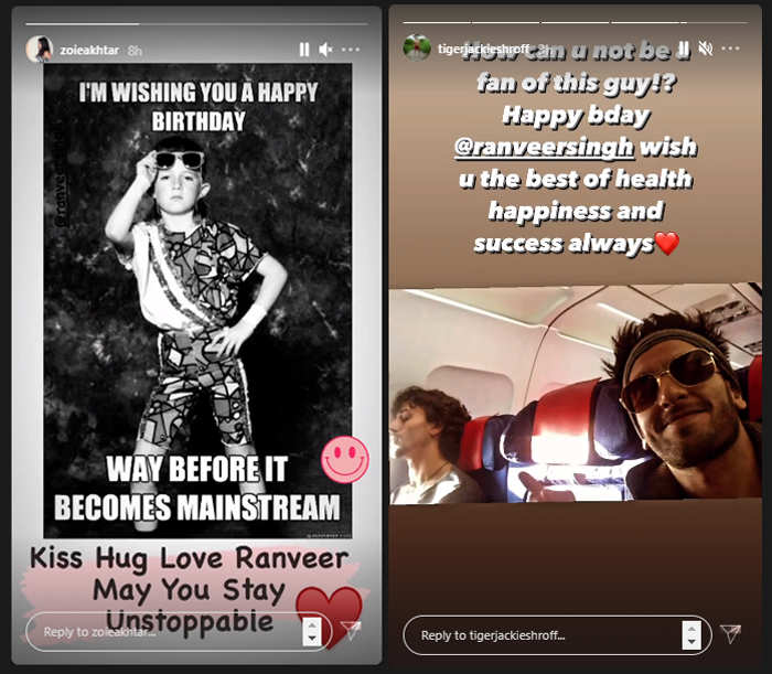 Ranveer Singh takes to his Instagram stories to thank everyone who wished  him a happy birthday