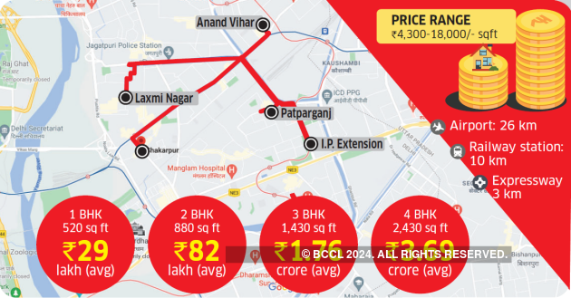 Laxmi Nagar Delhi Map East Delhi Real Estate: Realty Hot Spot Series: This Area In East Delhi Is  A Preferred Residential Locality - The Economic Times
