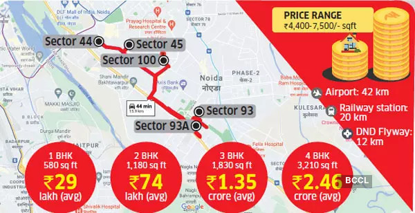 Delhi Gurgaon Noida Map Realty Hot Spot Series: This Sought-After Residential Area In Ncr Has Many  Highlights - The Economic Times