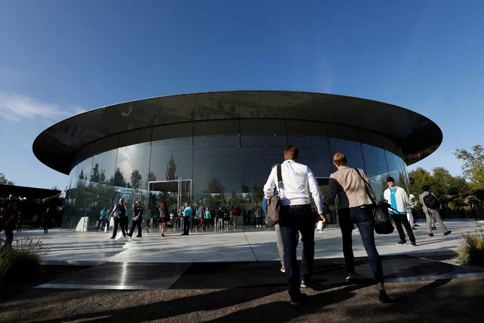 Guests arrive for at the Steve Jobs Theater for an Apple event at their headquarters in Cupertino, California, U.S. September 10, 2019.